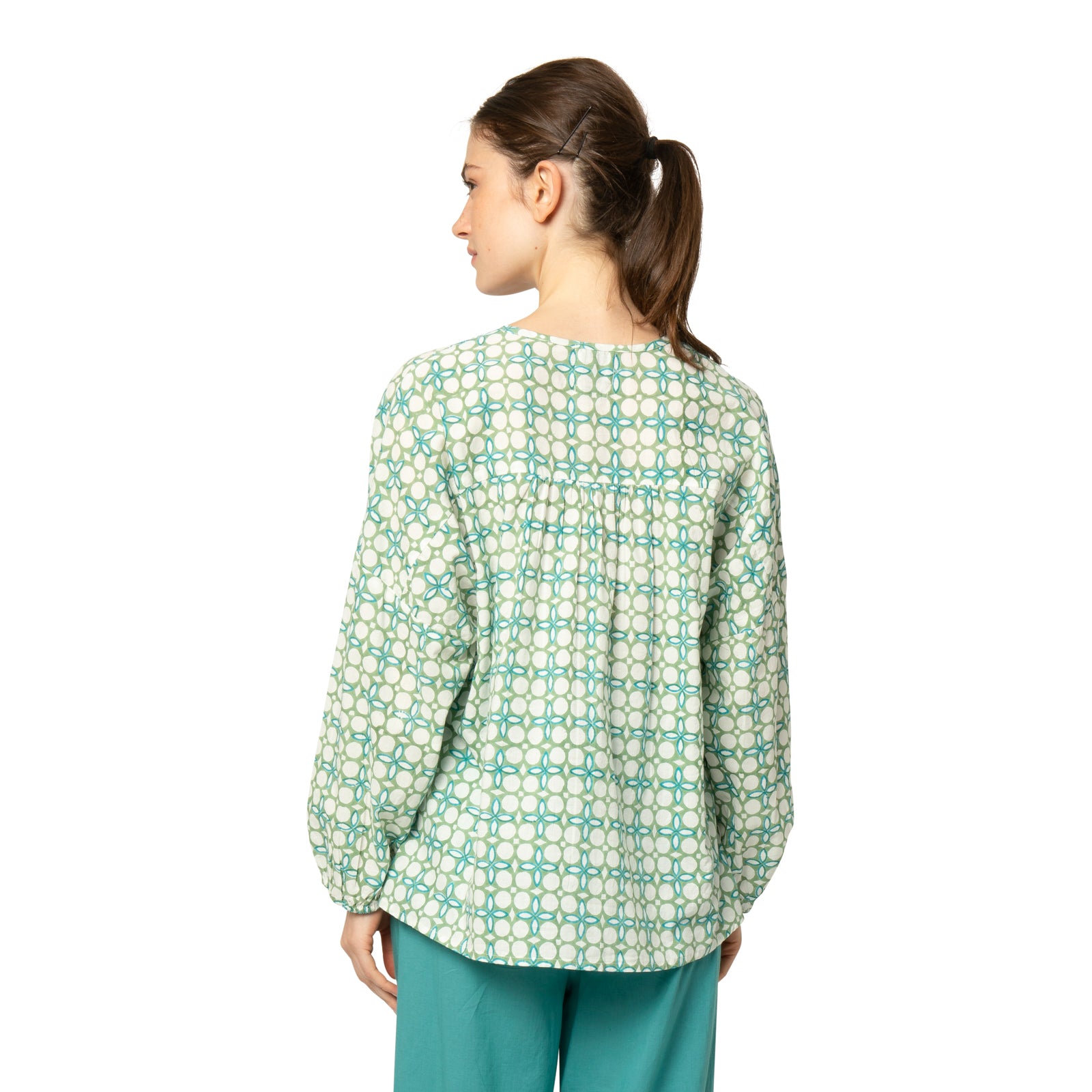 Carla Shirt Dotty 100% Organic Cotton - Green GREEN