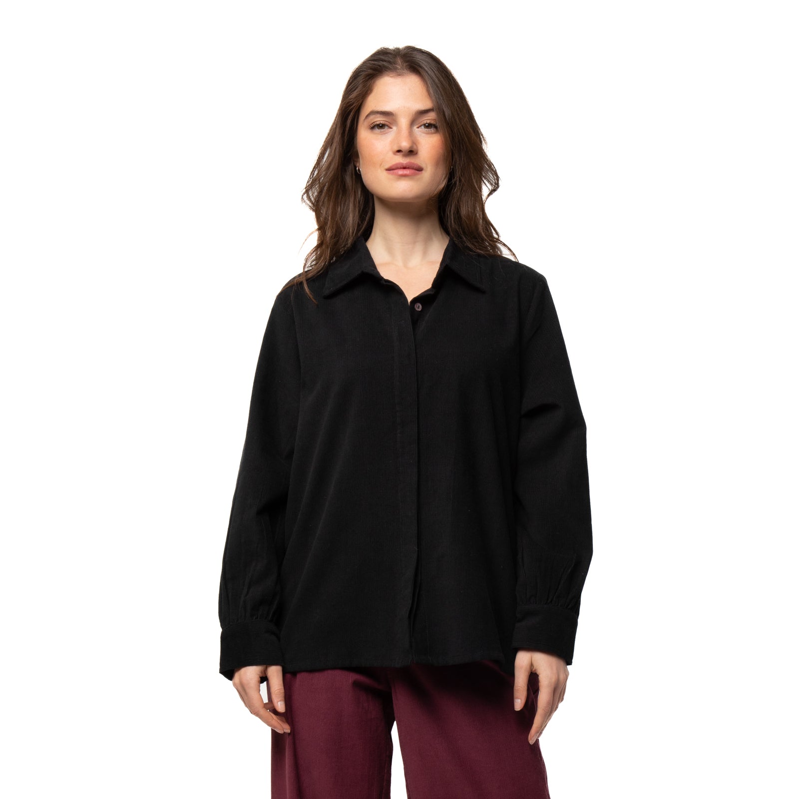 Lily Shirt Velvet 100% Coton - Black BLACK