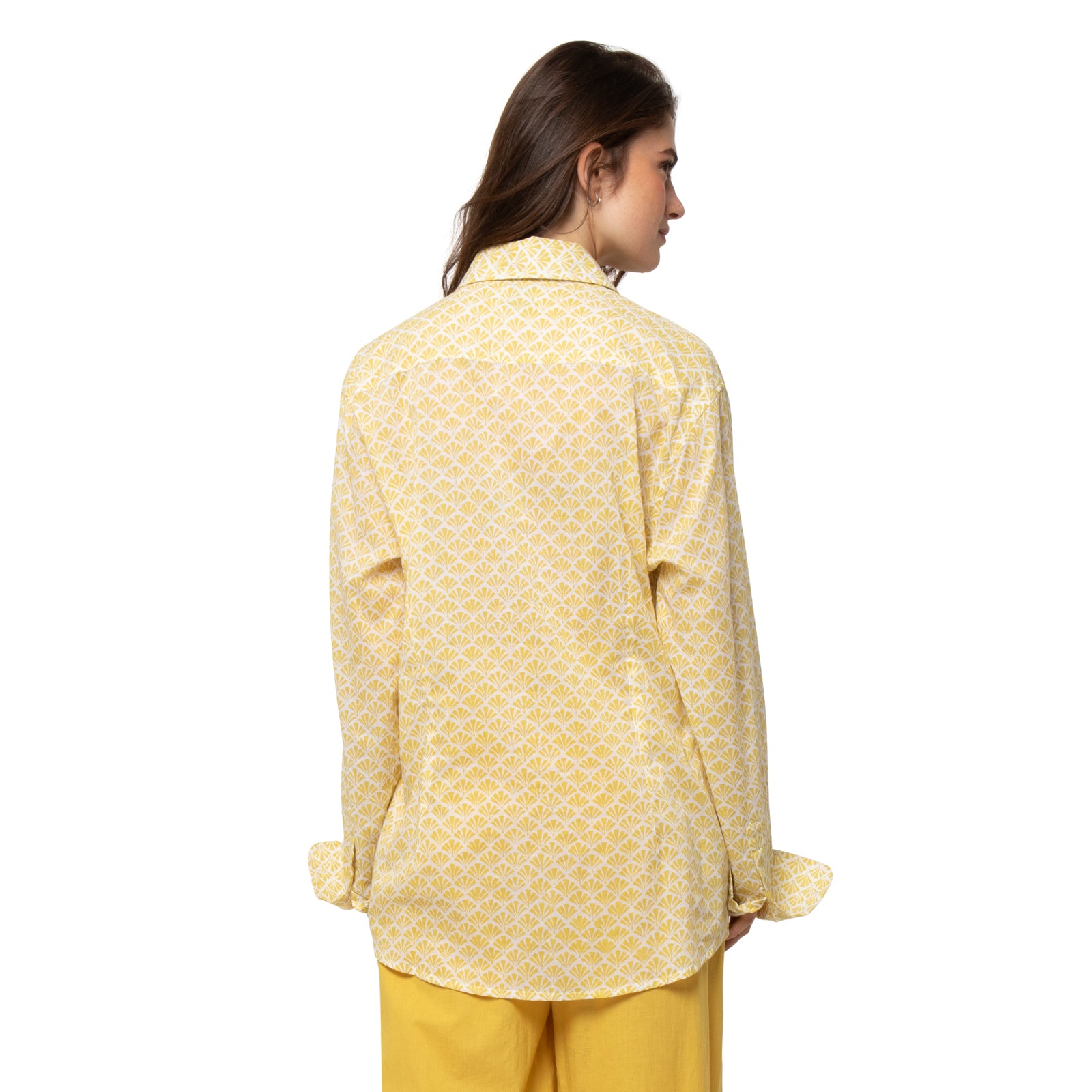 Lady Shirt Peacock 100% Cotton - Ochre OCHRE