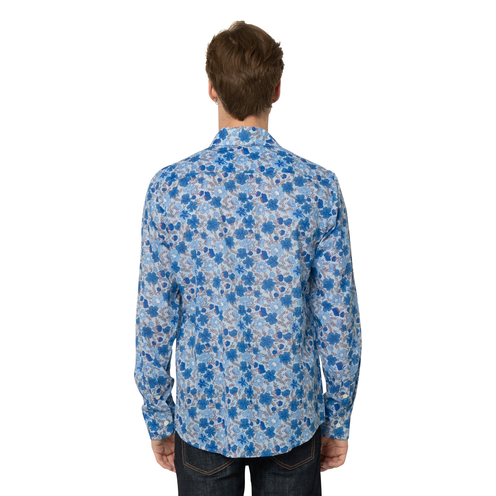 Man Shirt Georgette 100% Cotton - Blue BLUE