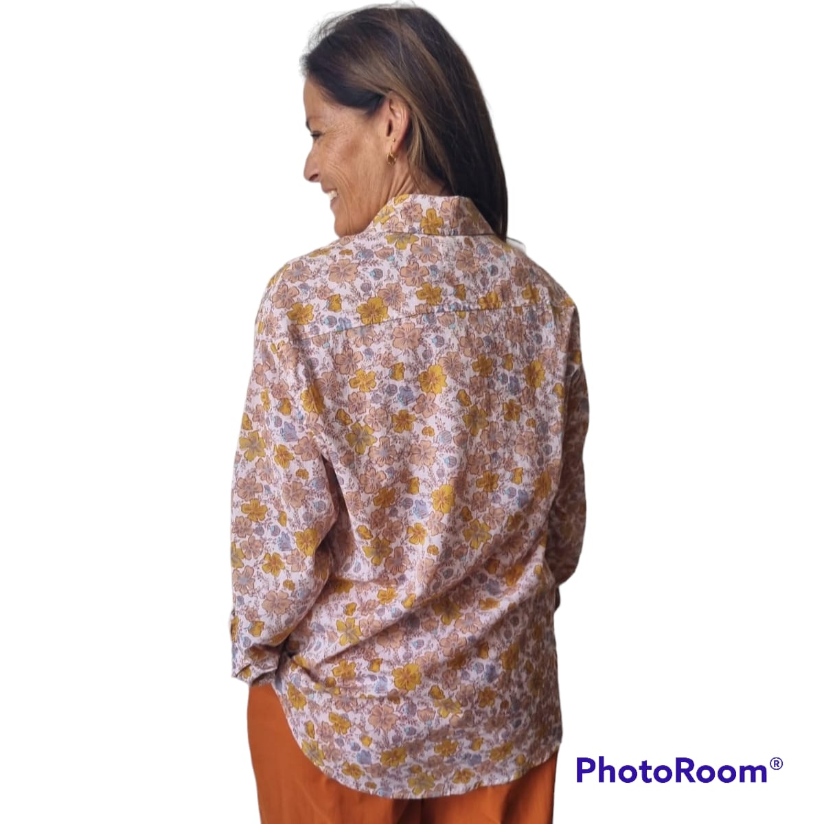 Lady Shirt Georgette 100% Cotton - Orange ORANGE