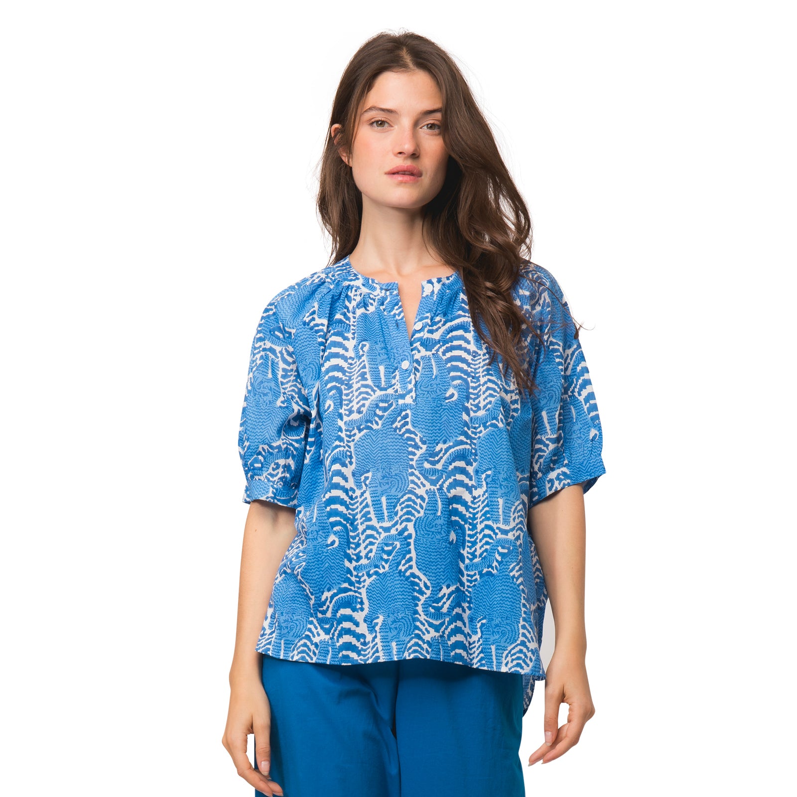 Melie Top Tiger 100% Organic Cotton - Blue BLUE