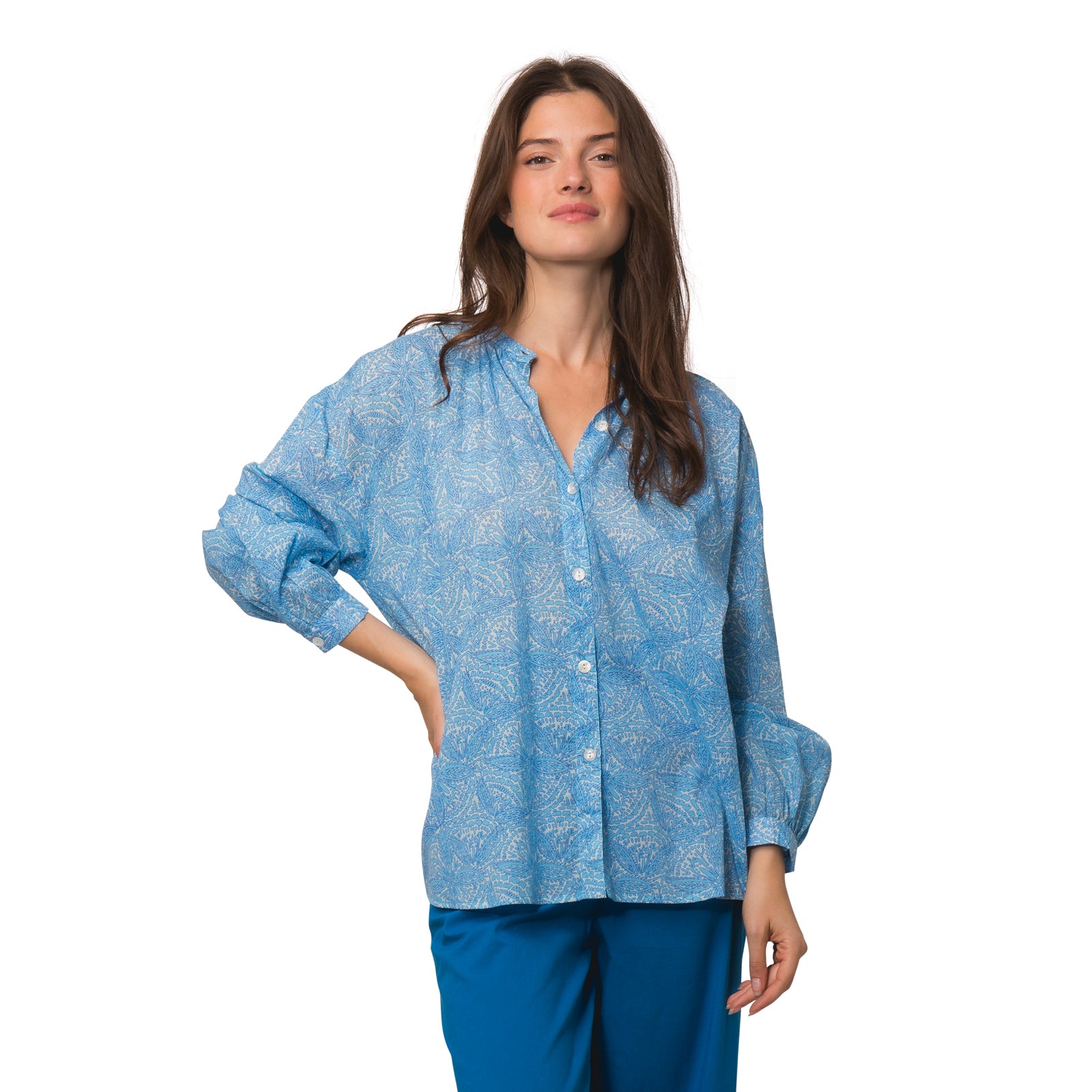 Camille Shirt Iranja 100% Coton - Blue BLUE