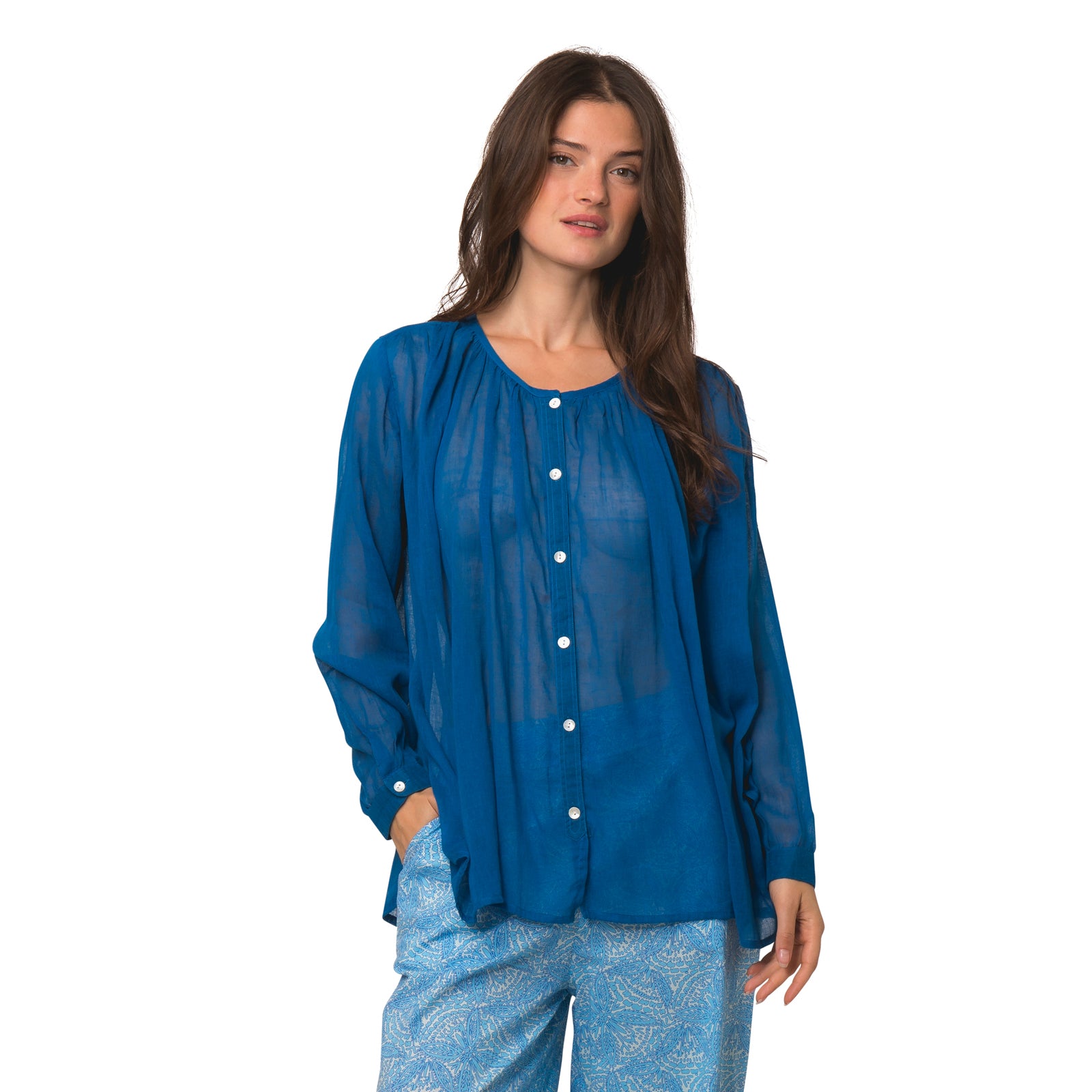 Chloe Shirt S.color 100% Coton - Blue BLUE