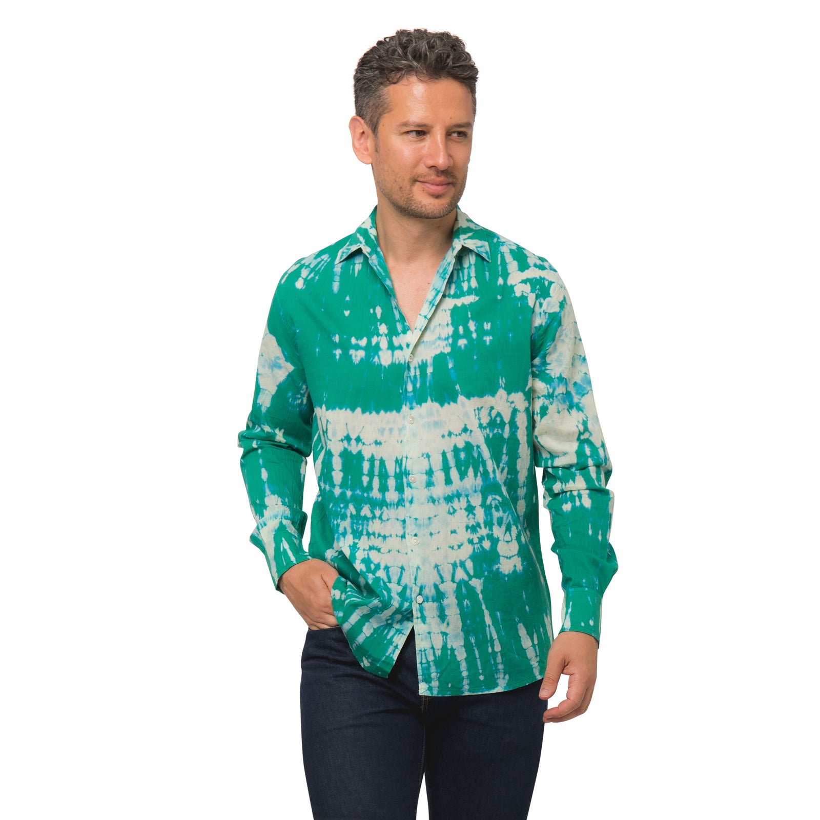 Man Shirt T&d 100% Cotton - Green GREEN